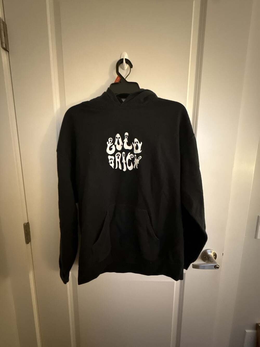 Gold Brick Ghost Graphic Black Hoodie